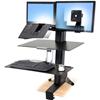 WorkFit-S, LCD & Laptop with Worksurface+