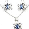 Sterling Silver "Whimzy" pendant and earring "Butterfly" set with blue cz stone