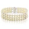 Miadora 6-6-8mm White Cultured Freshwater Pearl Bracelet with Sterling Silver Tube Bars and Clasp...