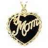 10k Yellow Gold "#1 Mom" Onyx Heart Charm
