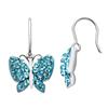 Sterling silver luminesse butterfly blue crystal earrings