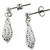 Sterling silver drop earrings with white crystals