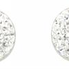 Sterling silver round 10mm stud earrings with white crystals