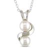 Miadora 5.5-6 mm Freshwater White Pearl Pendant in Silver with 18 inch Silver Cable Chain