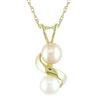 Miadora 5-5.5 mm Freshwater Pink and White Pearl Pendant in 10 K Yellow Gold with 17 inch 10 K Gold...
