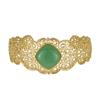 18 K Gold Plated Sterling Silver Green Adventurine Bangle