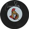 Autographed Puck Milan Michalek Ottawa Senators