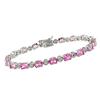 Miadora 13.5 Carat Created Pink Sapphire and 0.02 Carat Diamond Bracelet in Silver 7.25" in length