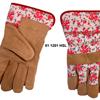 Jemcor, Ladies printed Full Grain Cow PALM LINED with 2 ¼ in. Band Top Heavy Duty Work Glove...