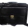 Bond Street, Lockable Front Flap Top Zip Black Leather Briefcase, 760412BLK