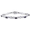 Amour Oval Cut Black Sapphire and Diamond Bracelet (7500001564) - Black