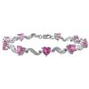 Amour Heart Cut Pink Sapphire and Diamond Bracelet (7500001566) - Pink