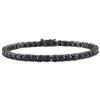 Amour Round Cut Black Spinel Bracelet - Rhodium Plated (7500001577) - Black