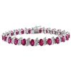 Amour Oval Cut Ruby and Diamond Bracelet (7500001563) - Red
