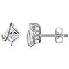 Amour White Sapphire Stud Earrings (750086432)