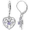 Amour Lavender Tanzanite Heart Dangle Earrings (750086439)
