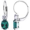Amour Emerald and White Sapphire Dangle Earrings (750086471)