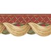 The Wallpaper Company 9 In. H Red Bamboo Swag Border