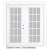 Stanley Doors Steel Garden Door-15 Lite Internal Grill-5 Foot X 82.375 Inches-Pre-FInch White Low...