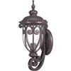 Glomar Corniche 1-Light Small Wall Lantern Arm Up with Seeded Glass finished in Burlwood