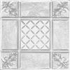 Shanko 2 Feet x 4 Feet White Finish Steel Nail-Up Ceiling Tile Design Repeat Every 24 Inches