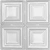 Shanko 2 Feet x 4 Feet White Finish Steel Nail-Up Ceiling Tile Design Repeat Every 12 Inches