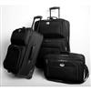 Overland 3-Piece Wheeled Expandable Luggage Set (V7373) - Black