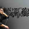 Beauport® Black Damask Scroll Self-stick Wall Decor