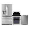LG 27.5 Cu. Ft. French Door Refrigerator with 6.7 Cu. Ft. Double Oven Range and Tall Tub Dishwasher