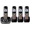 Panasonic 4-Handset DECT 6.0 Cordless Phone With Answering Machine (KXTG4034B)