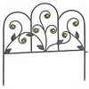 Decorative Metal Fencing with Leaves and Glass Accents