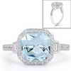 Aquamarine and Diamond Ring