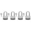 Master Lock Magnum Laminated Padlock 1-3/4 In. With 1-1/2 In. Shackle - 4 Pack