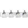 Progress Lighting Square Prismatic Glass Collection Chrome 4-light Wall Bracket