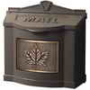 Gaines Manufacturing Wallmount Mailbox Metallic Bronze w/Antique Bronze Leaf Accent