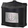 Gaines Manufacturing Wallmount Mailbox Black w/Satin Nickel Leaf Accent