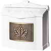 Gaines Manufacturing Wallmount Mailbox White w/Antique Bronze Leaf Accent