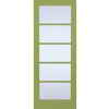 Milette 5 Lite Door With Privacy Screen Glass Primed Ready To Paint - 24 Inches x 80 Inches