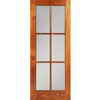 Milette 24x80 Interior 6 lite French door Clear Pine with privacy Konfetti glass