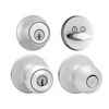 Weiser Exterior locking Yukon knob single cylinder deadbolt - satin chrome