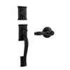 Weiser Ashfield handle set with ashfield interior lever - rustic black finish