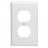 Leviton Duplex Single Gang Wallplate, 200 Pack, White