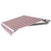 Rolltec Rolling Systems Ltd Retractable Patio Awning 12 Ft x 10 Ft. Manual, Burgundy/Beige Stripes