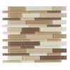 Jeffrey Court, Inc. Milano Brown Pencil 12 7/8 Inch x 12 1/2 Inch Glass Mosaic Wall Tile (11.1 Sq...
