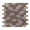 Jeffrey Court, Inc. 1 Inch x 2 Inch Emperador Brick 12 Inch x 12 Inch Glass/Stone Mosaic Wall Til...