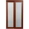 NUporte Cherry 1-Lite Bi-Pass Closet Doors