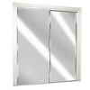 KINGSTAR 48 X 80 Steel White Frameless Bottom Roll Sliding Mirror Door With 1/2 Inch Beveled O...