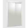 KINGSTAR 48 X 80 STEEL WHITE FRAMELESS BOTTOM ROLL SLIDING MIRROR DOOR WITH POLISHED EDGES