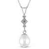 Diamore 6½-7mm White Freshwater Pearl & Diamond Accent Pendant, 10k Gold