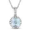 Diamore 7x7mm Sky Blue Topaz & Diamond Accent Pendant, 10k Gold